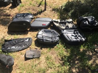 Assorted Harley Davidson Leather Saddle Bags
