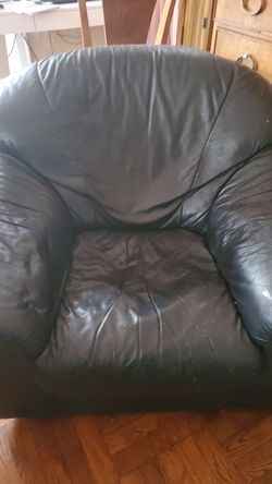 Black leather chair And Loveseat 