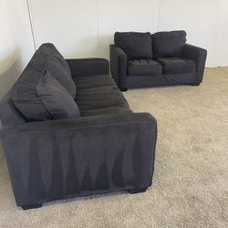 Charcoal Couch And Loveseat Sofa Set *Free Delivery*
