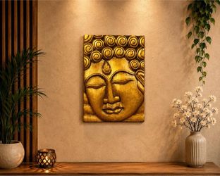 Buddha wood Face Panel