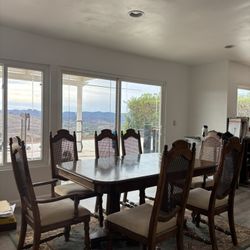 8 Chair Oak Dining Table Set