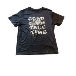 Shein Sz L Men Graphic Tee shirt Gray & White