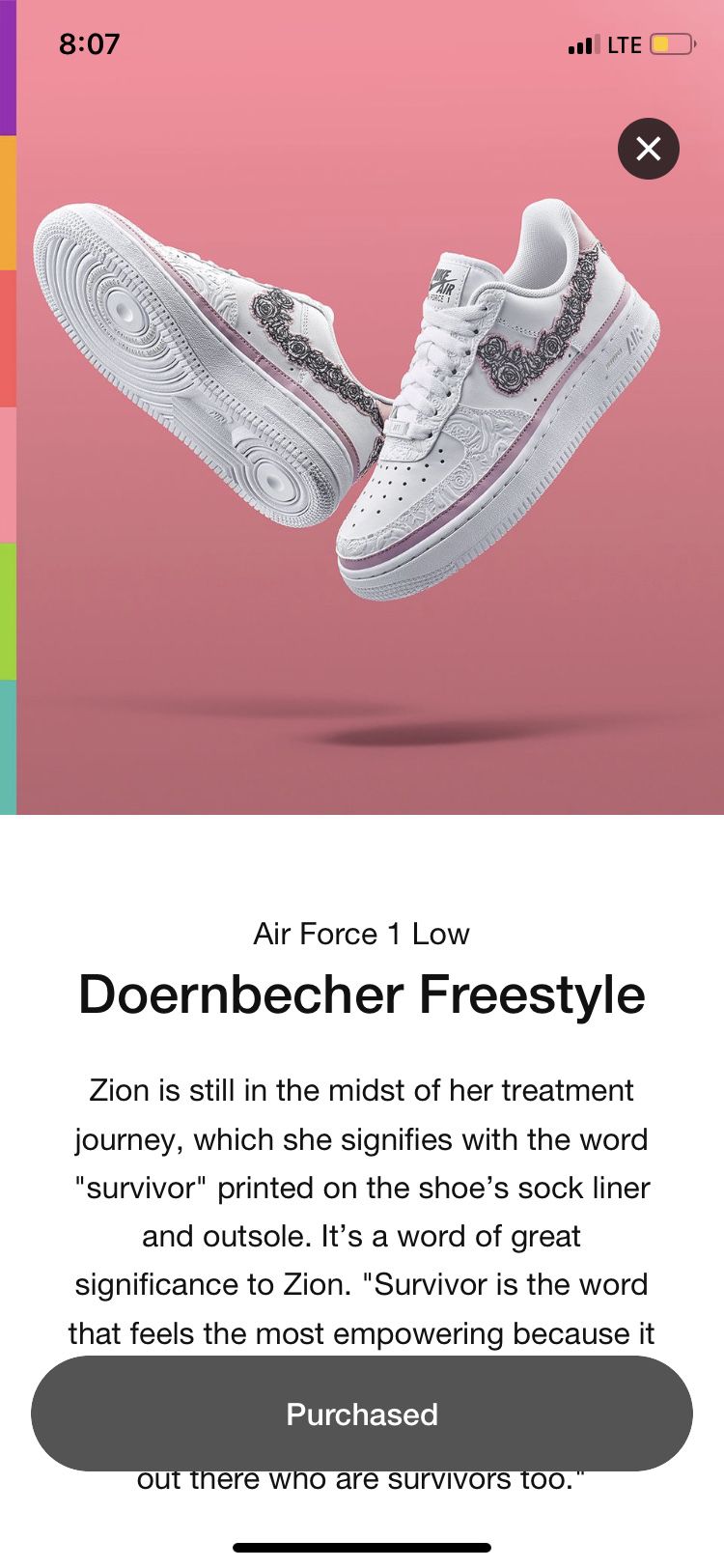 Nike Air Force 1 doernbecher freestyle
