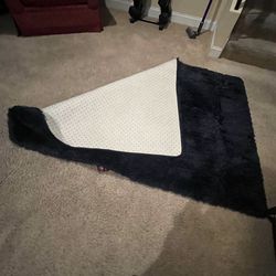 Dark blue shag rug