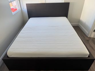 IKEA MALM Queen Bed Frame + Queen Mattress – Barely Used (Slept On ~12 Times)