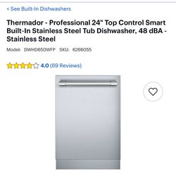 Thermador Dishwasher Open box