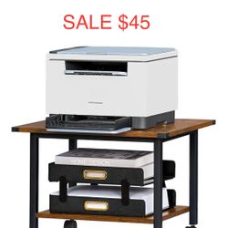 Like NEW Large Printer Stand w/Storage Under Desk Shelf, Desktop Stand Organizer / bar cart on wheels. 