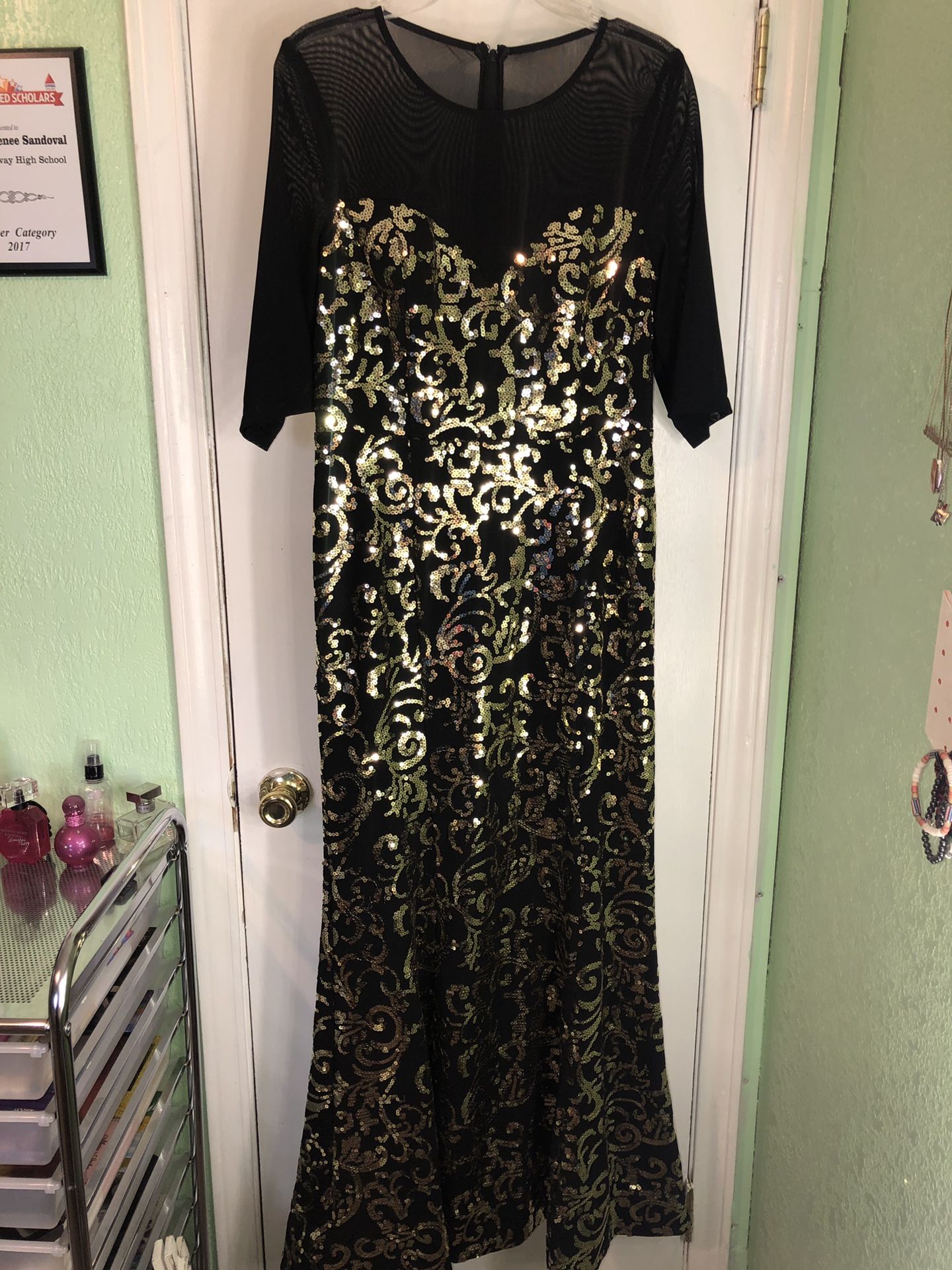 Gold sequins dress
