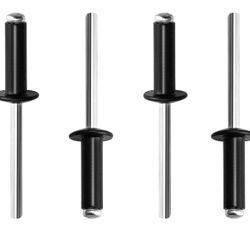 BOTTEN 100 pcs 3/16"x 5/8" Pop Rivets, 4.8 x 16mm Aluminum Blind Rivets Kit, Pop Rivet, Pack of 100 (Black)