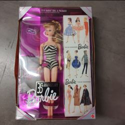 NRFB Vintage Barbie 35th Anniversary Special Edition Reproduction Of Original 1959 Barbie Doll
