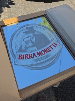Birra Moretti  framed mirror bar sign new in box