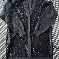 SONIA RYKIEL Womens Black Wool Beaded Front Jacket Cardigan