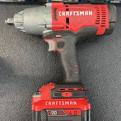 Craftsman 20v Cordless 1/2” Impact Wrench With 4ah Battery!! 