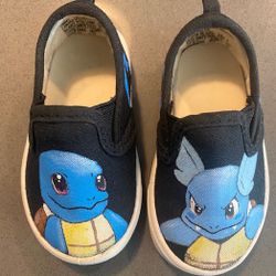 Hand Painted Squirtle Wartortle Pokemon Slip-on Toddler Baby Shoes Size 3