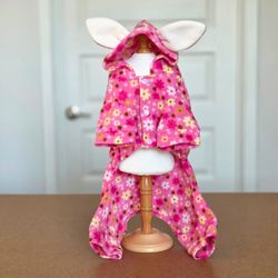 Pink Flower BUNNY Pet Pajamas! Medium 