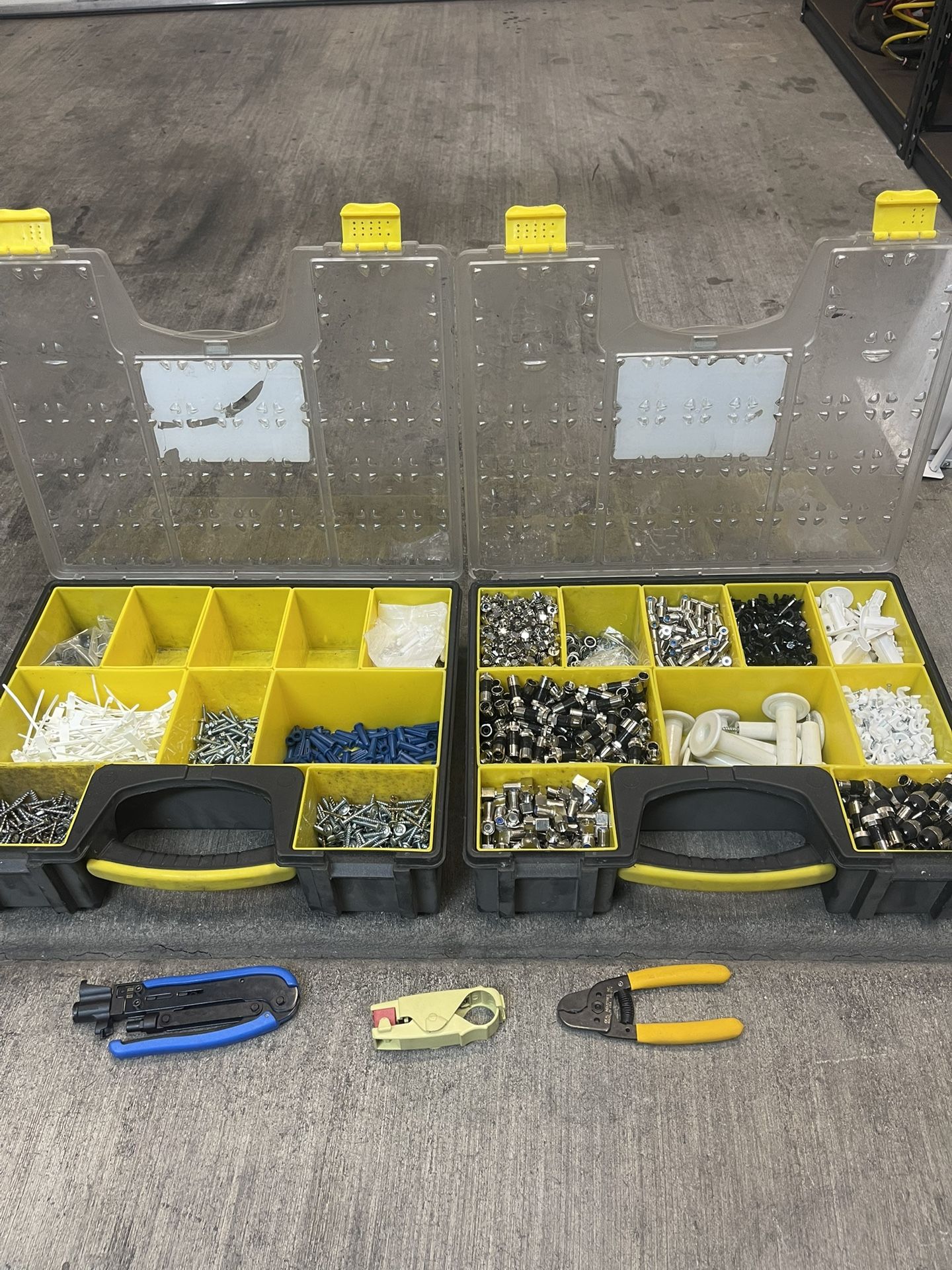 Cable TV Contractor equipment and a bag of tools