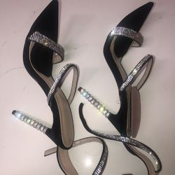 Black And Silver Heels 