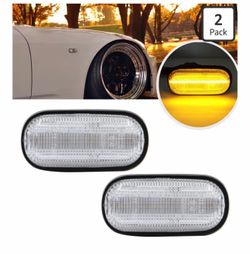 S2K 2pcs Clear Lens LED Sidemarker Lamp