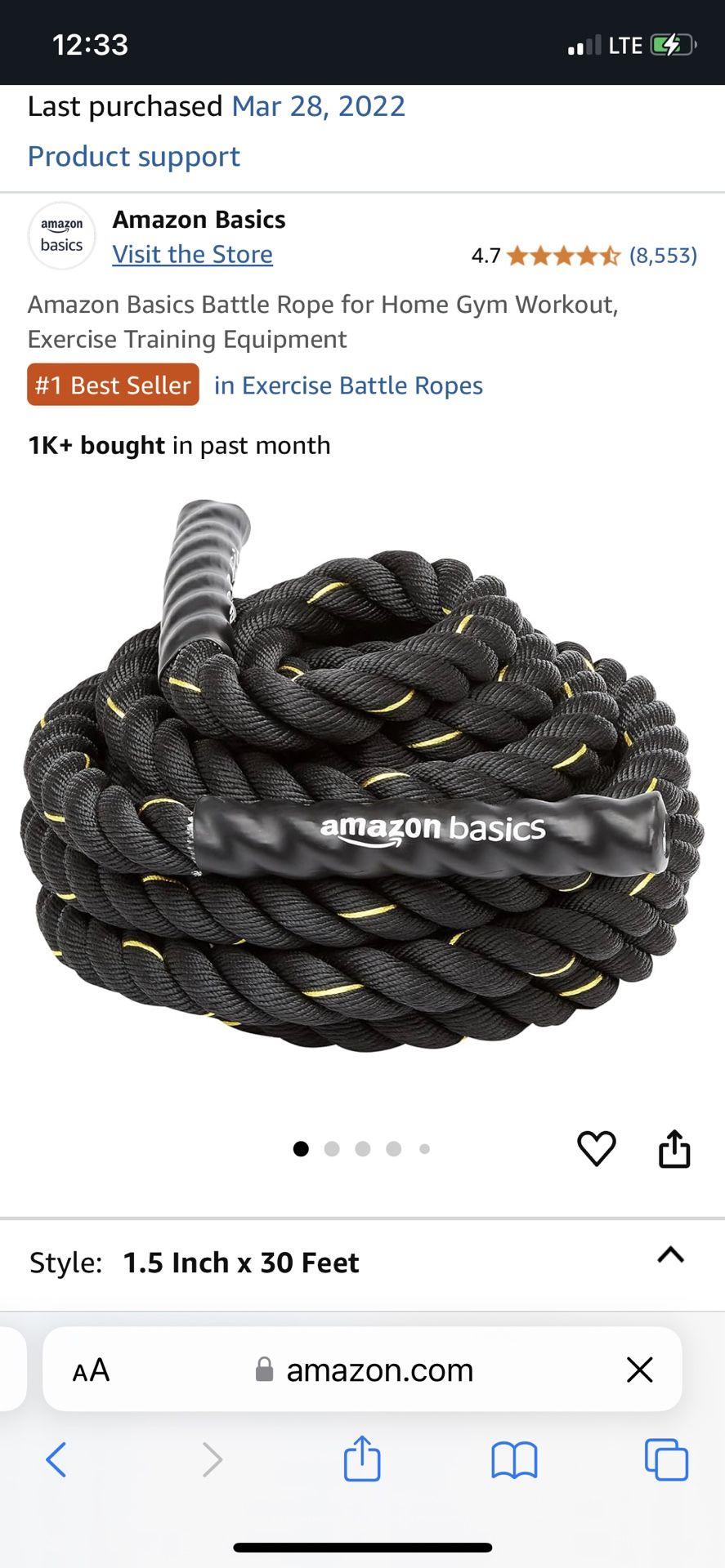 30 Ft Heavy Duty Workout Rope