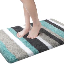 KMAT Luxury Bathroom Rugs Bath Mat,18"x26", Non-Slip Fluffy Soft Plush Microfiber Shower Rug