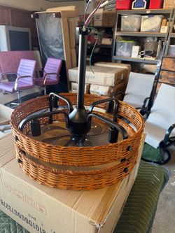 Wicker Ceiling Fan with Lights new