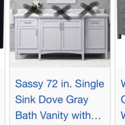 72” NO TOP BATHROOM VANITU CABINET