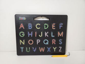 PicassoTiles 12x10 Inch Double-Sided Magnetic Drawing Board for Learning the Alphabet