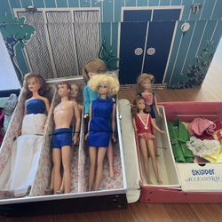 1960s Barbie, Ken, Skipper Dolls. Clothing, Cases, House. 