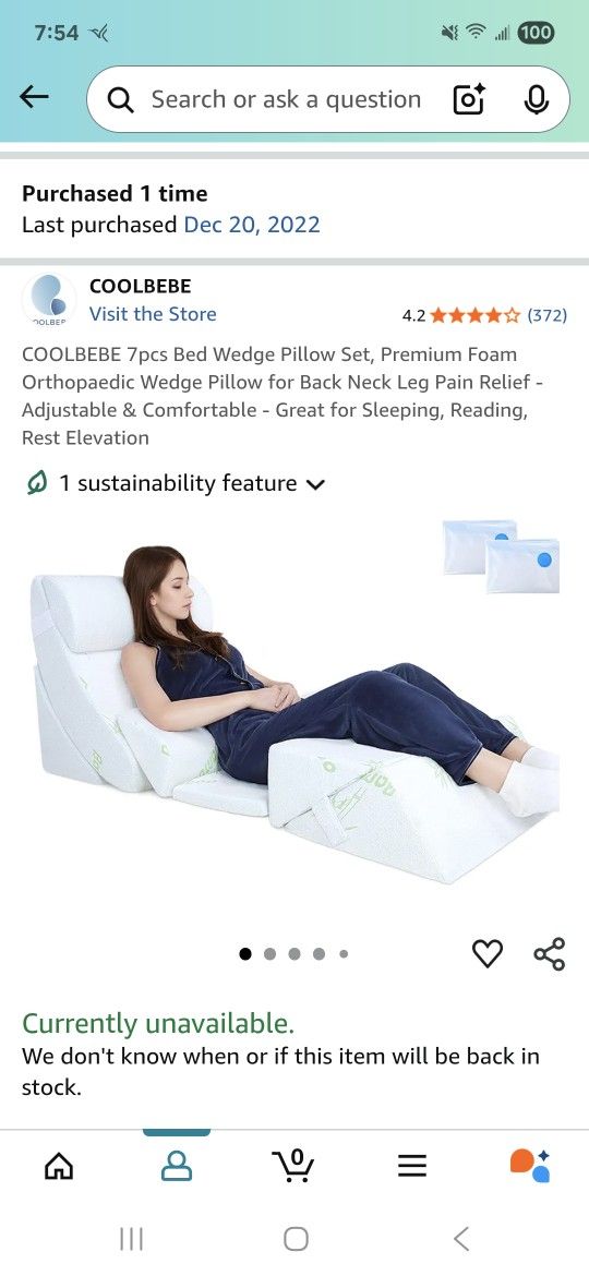 Bed Wedge Pillow Set