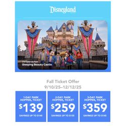 Discounted Disneyland Park Hopper Ticket