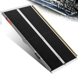 VNN Portable Wheelchair Ramp 5FT, Non-Slip Aluminum Folding Handicap Ramp - NEW