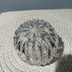 Vintage Crystal Clam Shell Lidded Trinket/Jewelry Dish