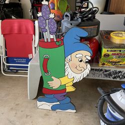 Christmas Yard Gnome Golf Golfing Christmas Holiday 