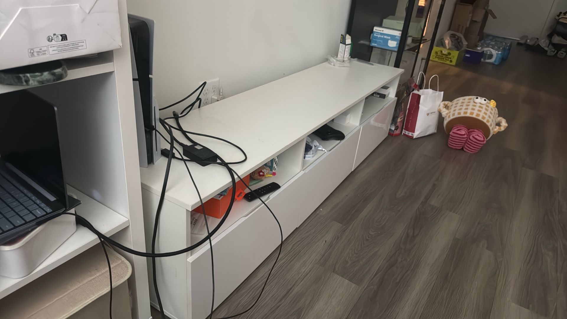 Modern White TV Stand / Media Console
