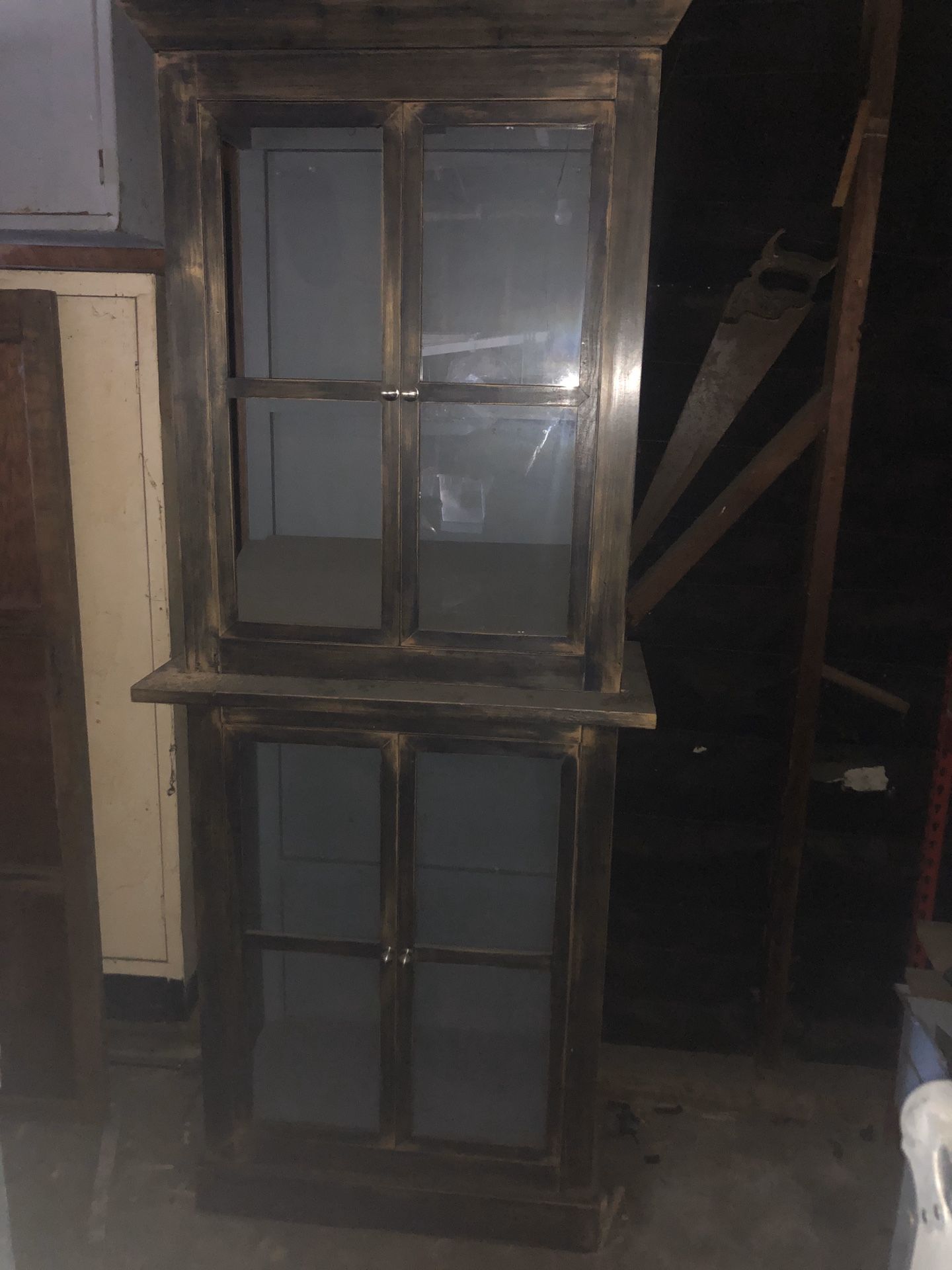 2 Beautiful antique glass cabinets