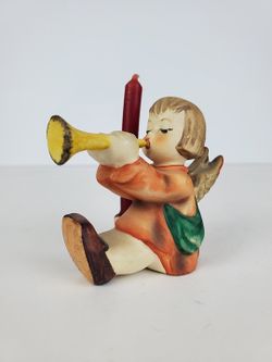 VTG Goebel Hummel Figurine “Joyous News” Candle Holder W.Germany
