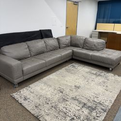 Beautiful leather sectional 126 x 94