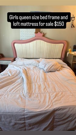 Queen Size Girls Bed Frame with Mattress