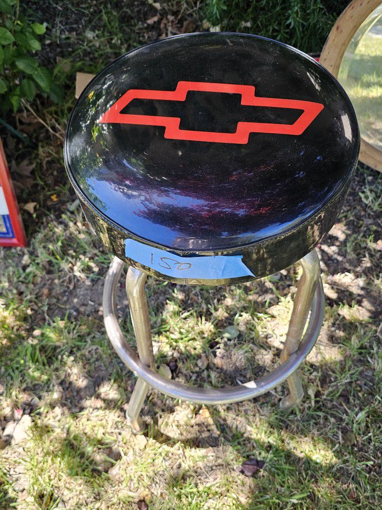 Red Chevy Bowtie Stool