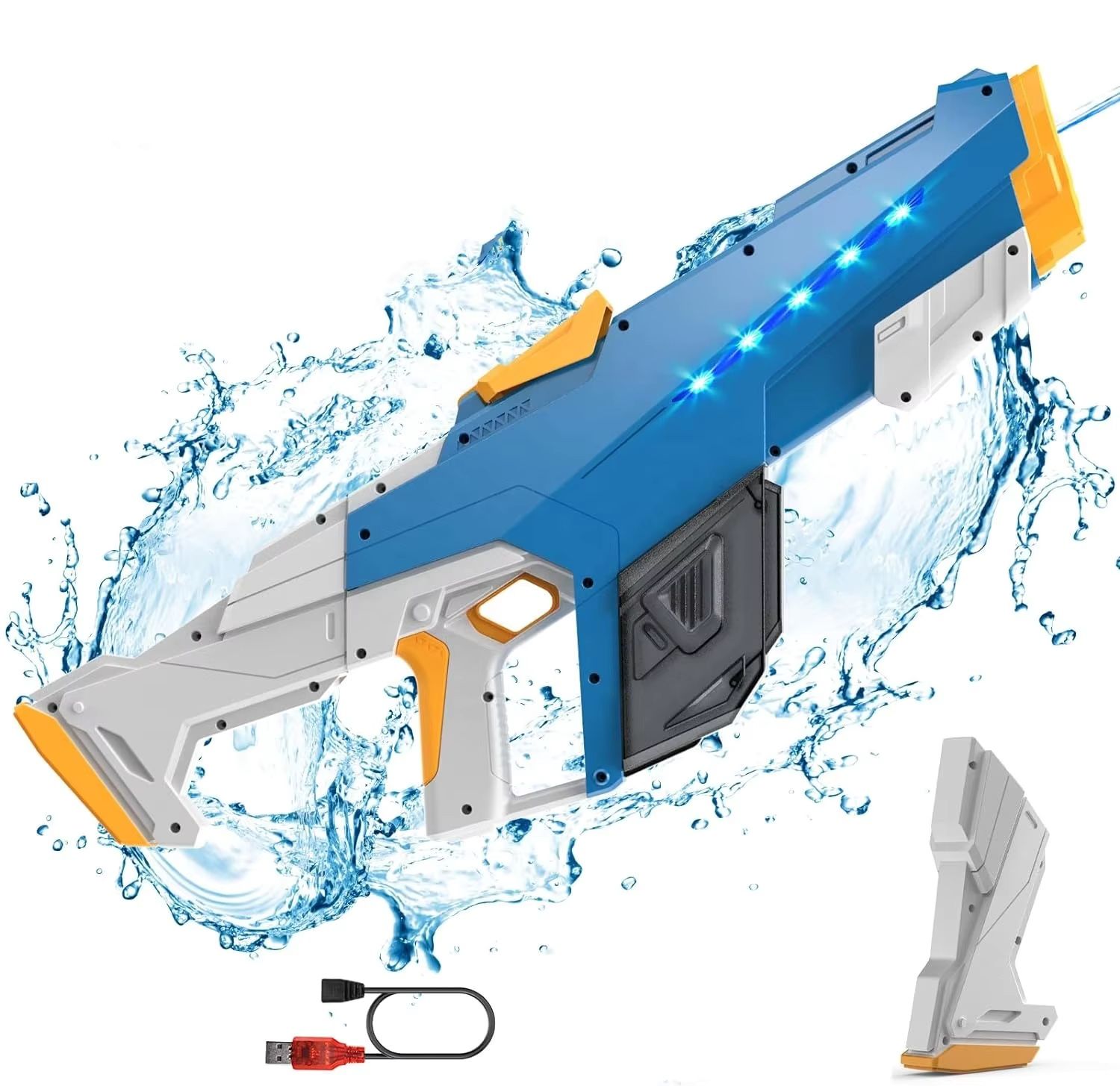 Electric Water Gun for Adults Kids,Automatic Water Gun with Light up to 32FT Summer Games