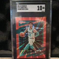 Orange Holo Lazer Lamelo Ball Second Year Graded 10