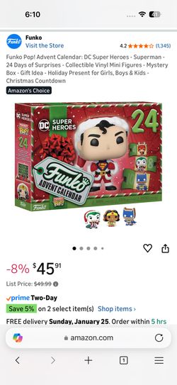 Dc Superheroes 2023 Funko Advent Calendar