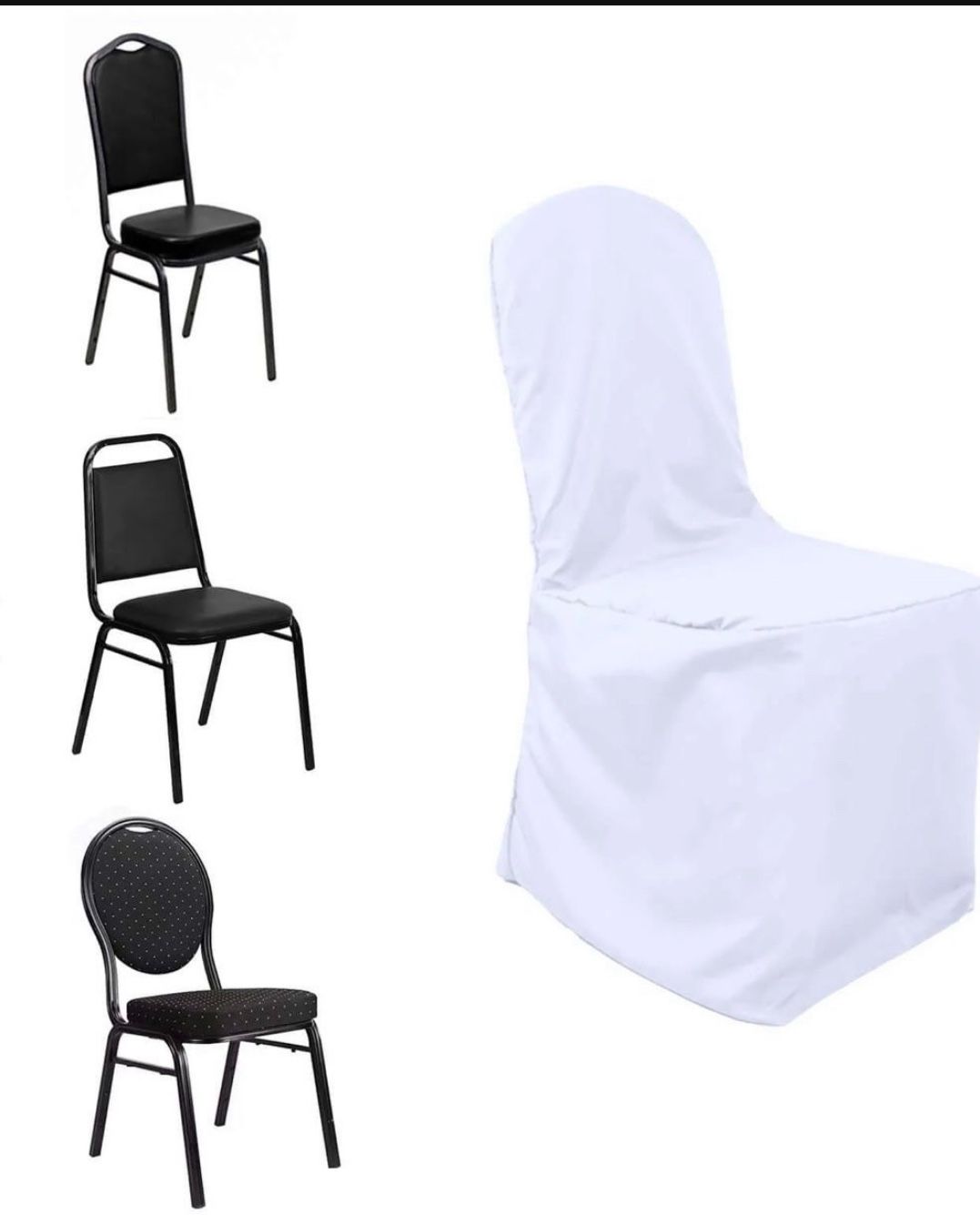 Polyester Banquet Chair Cover White