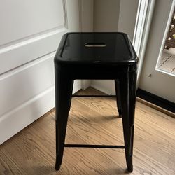 Classic Black Metal Indoor/outdoor Counter Stools.