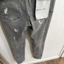 Grey Purple Jeans 