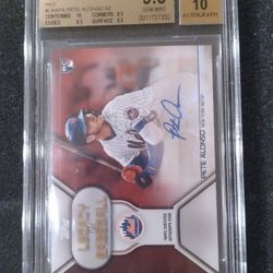 2019 Topps Legacy Pete Alonso Red Autograph 10 SP 14/25 Rookie Card BGS 9.5