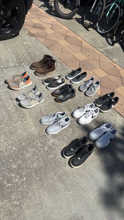 $10 a pair.  Me s size 9 Nike  Vans Adidas Boots