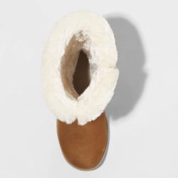 Girls Kameryn Faux Fur Shearling Boots - Cat Jack Dark Chestnut 5