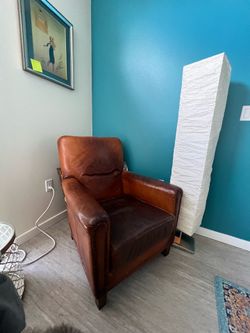 Brown genuine leather chair