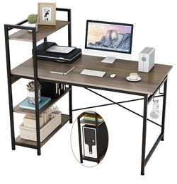 Computer Desk with 4 Tier Shelves